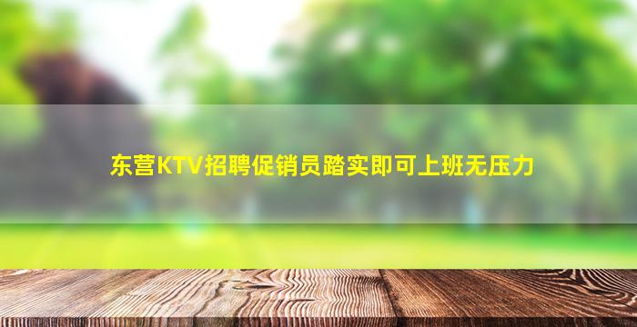 东营KTV招聘促销员踏实即可上班无压力