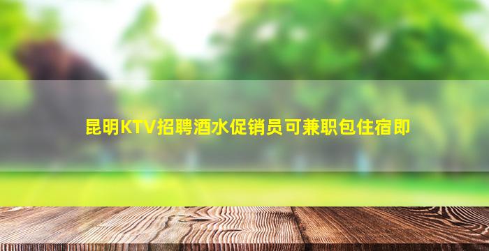 昆明KTV招聘酒水促销员可兼职包住宿即